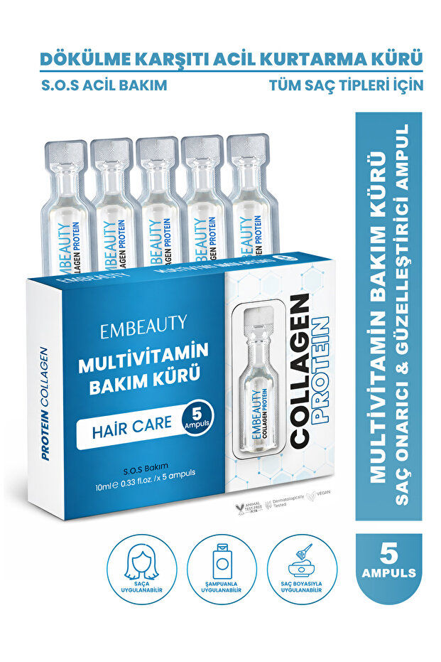 Embeauty Dökülme Karşıtı Şok Bakım & Saç Vitamini 5li Ampul
