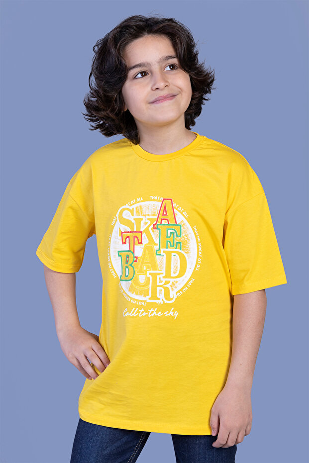 Boy's Printed Crew Neck Short Sleeve T-Shirt