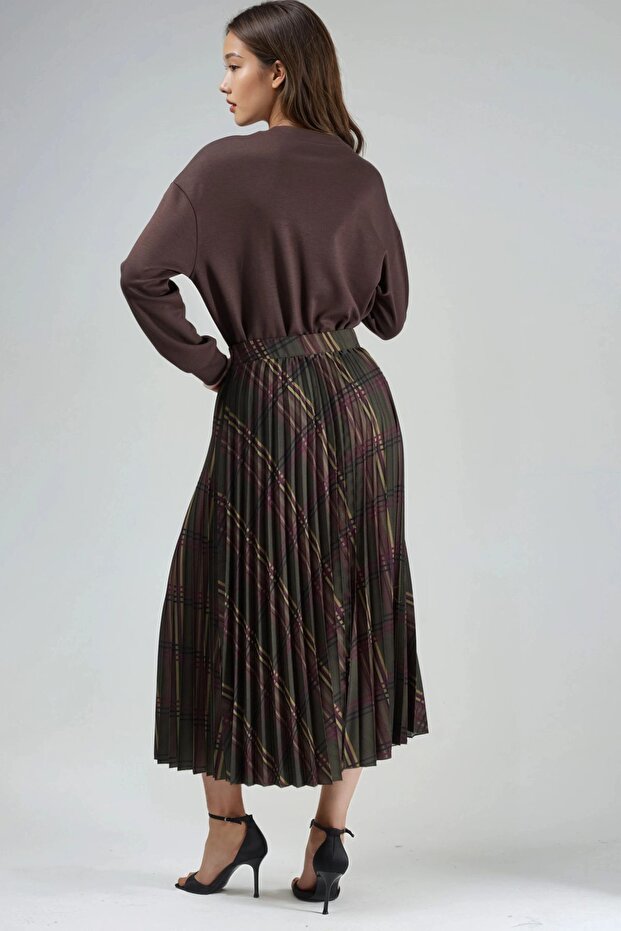 تنورة ماكسي مطوية منقوشة من BUSEM - 3