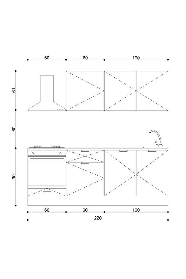 220 Cm Teak Ank Mutfak - 5