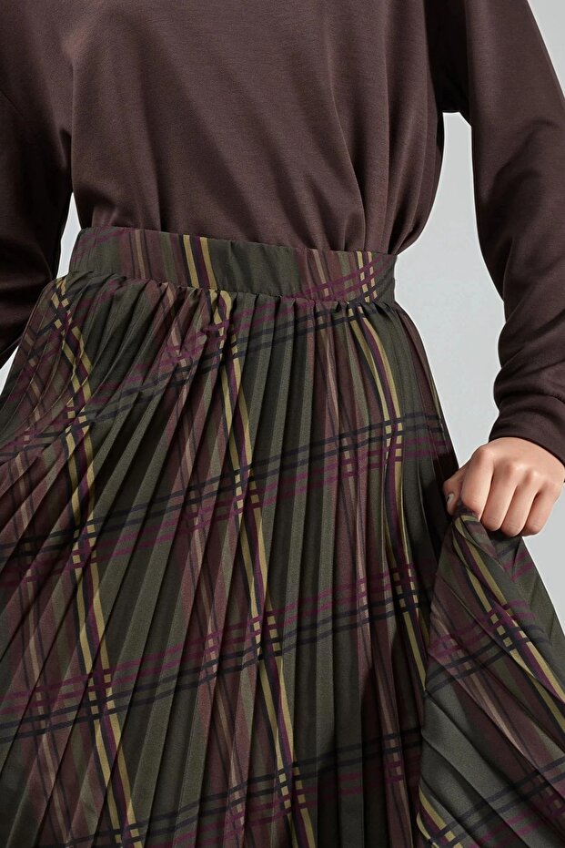 تنورة ماكسي مطوية منقوشة من BUSEM - 6