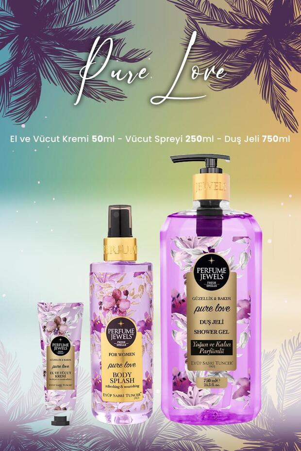 Pure Love Body Spray 250 Ml, Shower Gel 750 ml and Cream 50 ml