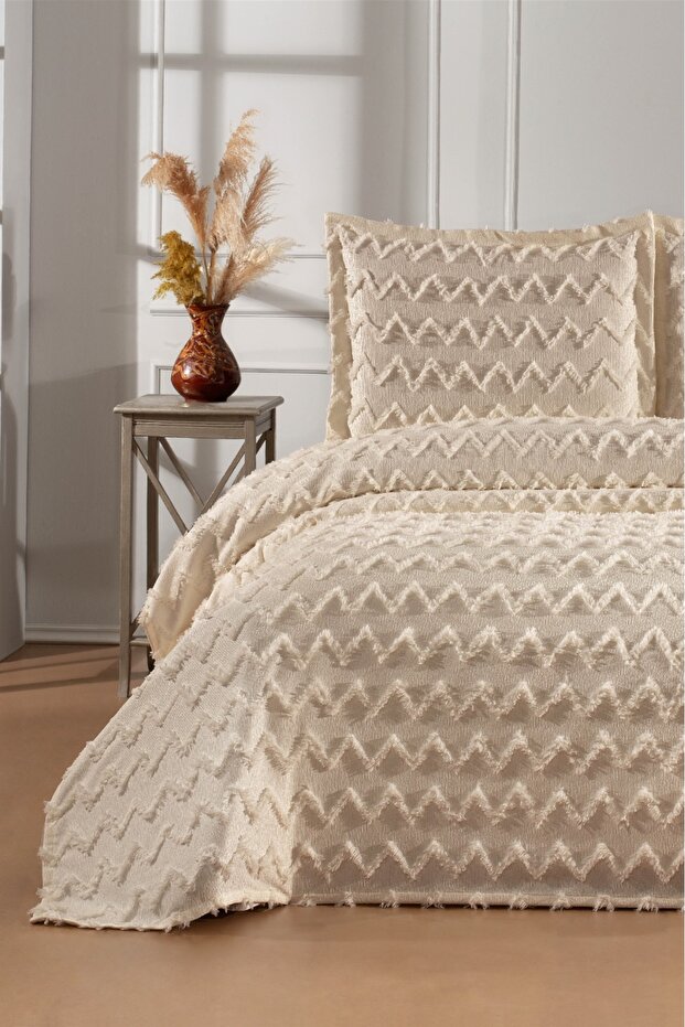 Nüans 3-Piece Double Bedspread Beige