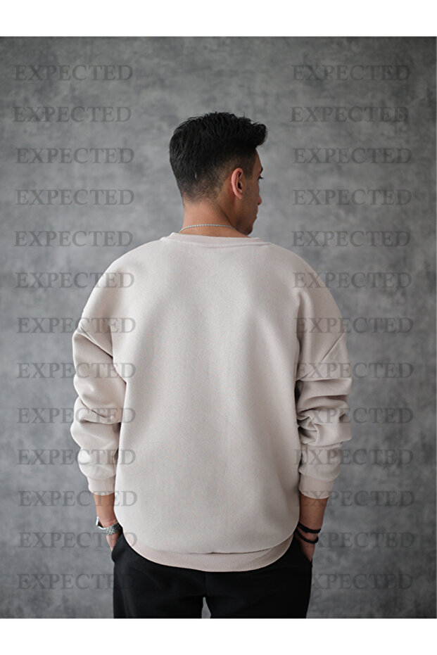 طقم بدلة رياضية للرجال باللونين البيج والأسود بثلاثة خيوط - 3