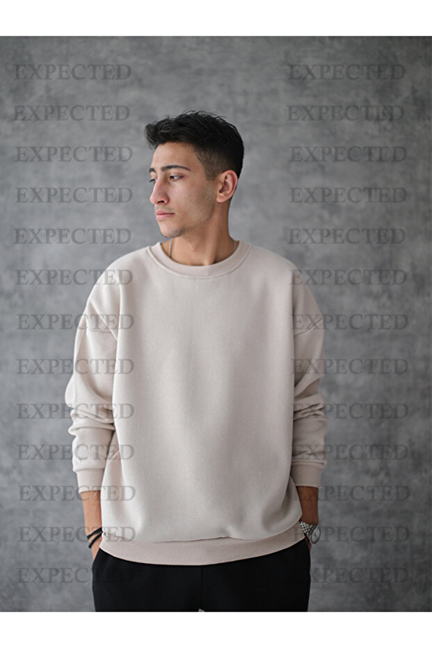 طقم بدلة رياضية للرجال باللونين البيج والأسود بثلاثة خيوط - 2