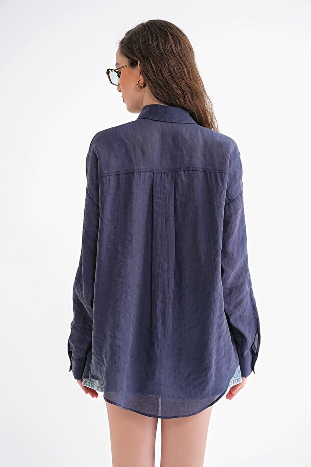 Mixray oversized button-down shirt - 6