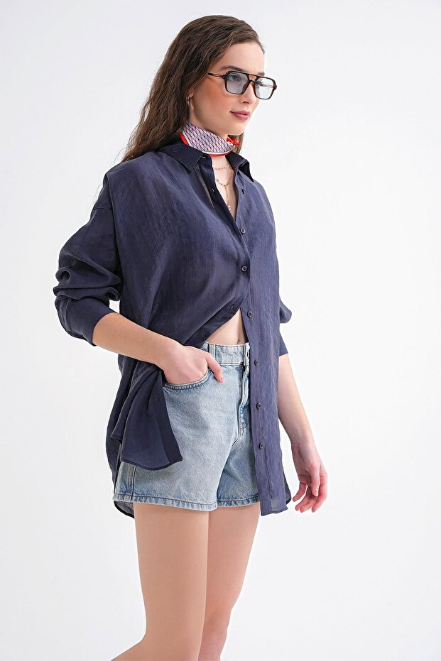 Mixray oversized button-down shirt - 4