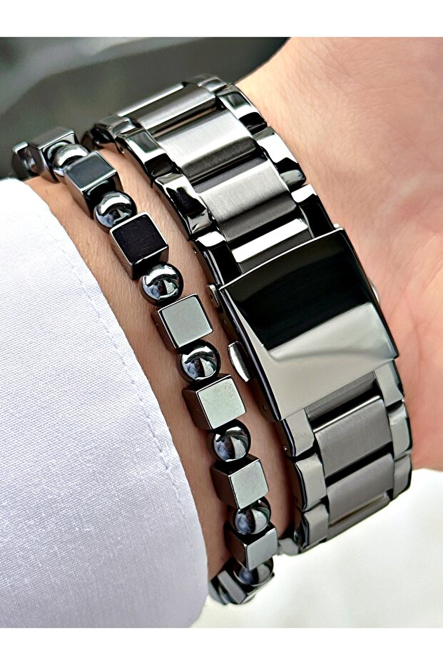 ساعة يد رجالية بوظائف متعددة ومينا أخضر اللون - 2