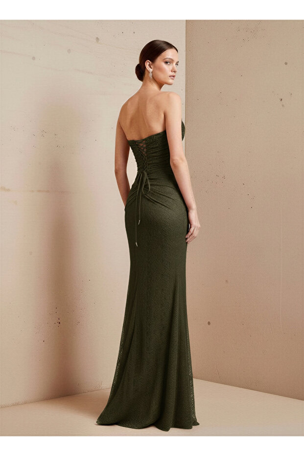 6147DAN LEZ DANTEL ELBİSE - 2