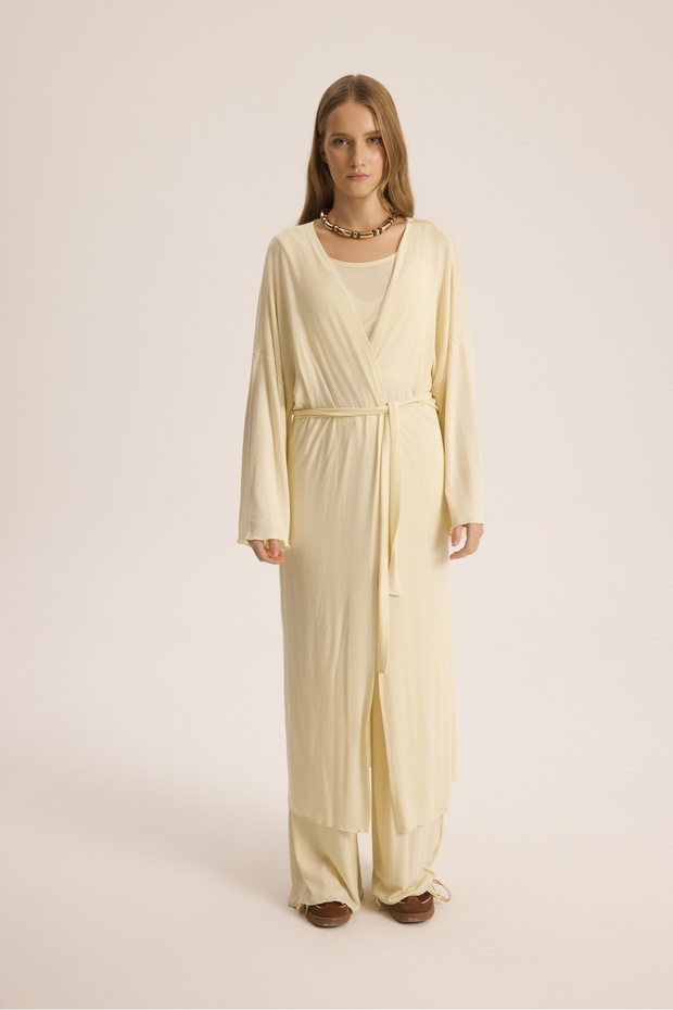 Raina Sarı Kimono Basic Üçlü Takım - 2