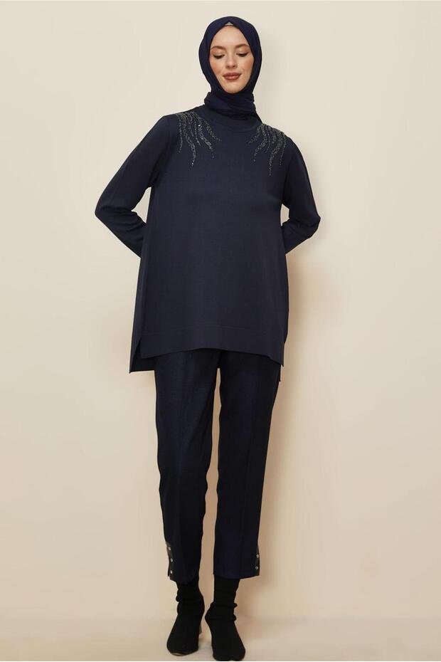 Beaded Embroidered Knitwear Tunic 45906