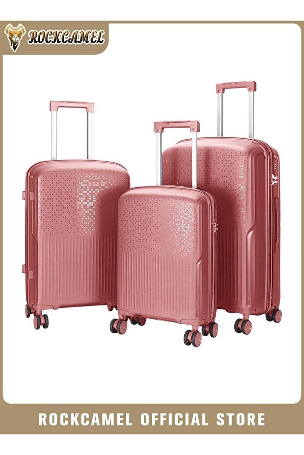 3 Piece Luggage Sets with PP Hardshell, Expandable Travel Suitcase Set with 360° Wheels a