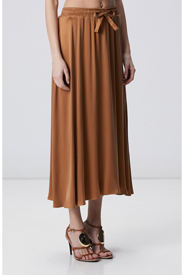 Camel Maksi Cupro Etek - 3