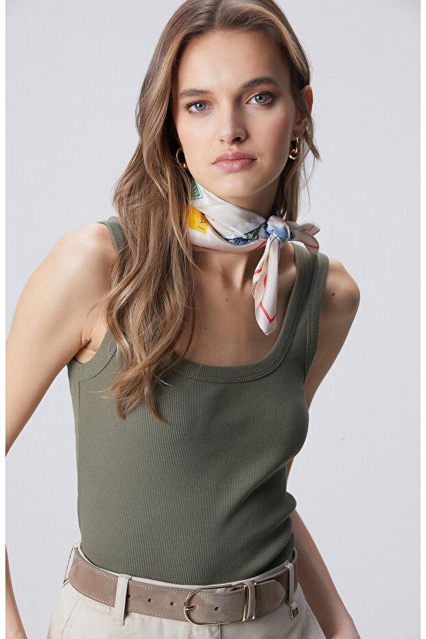 Haki Basic Örme Atlet - 2