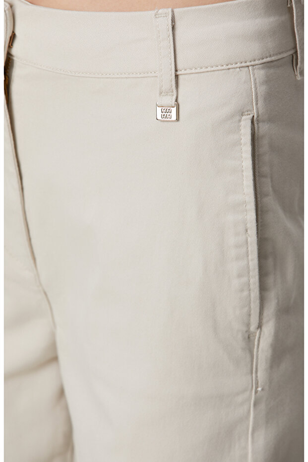Bej Basic Casual Pantolon - 5