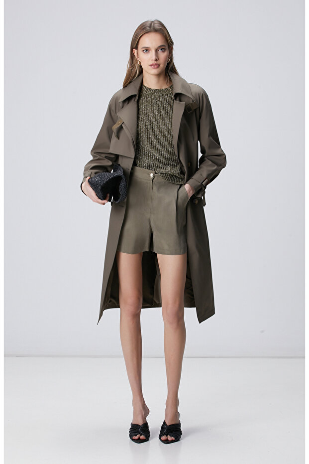 Haki Cupro Şort - 1