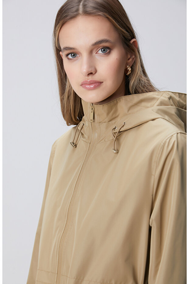 Bej Kapüşonlu Pardesü - 2