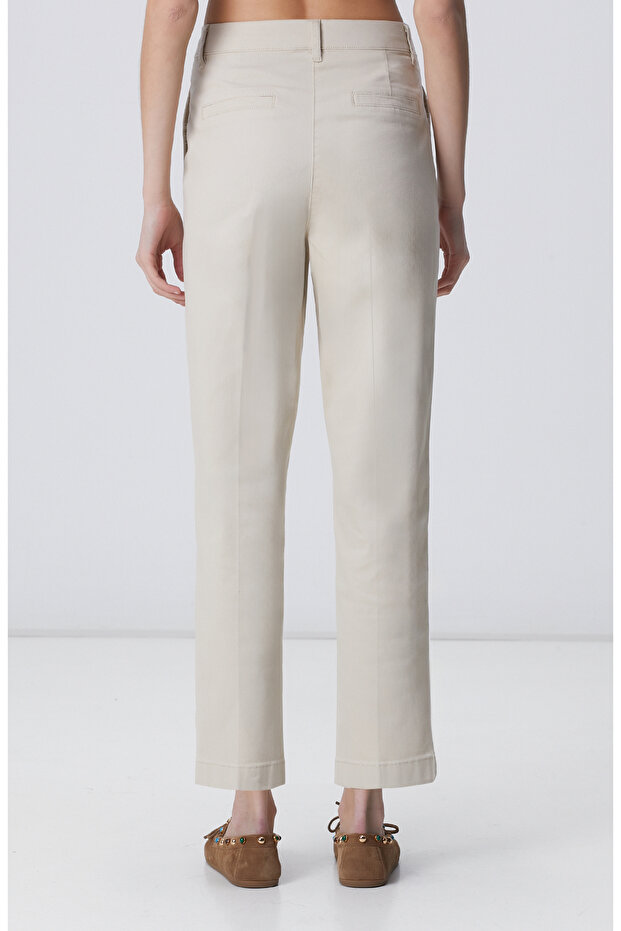 Bej Basic Casual Pantolon - 4