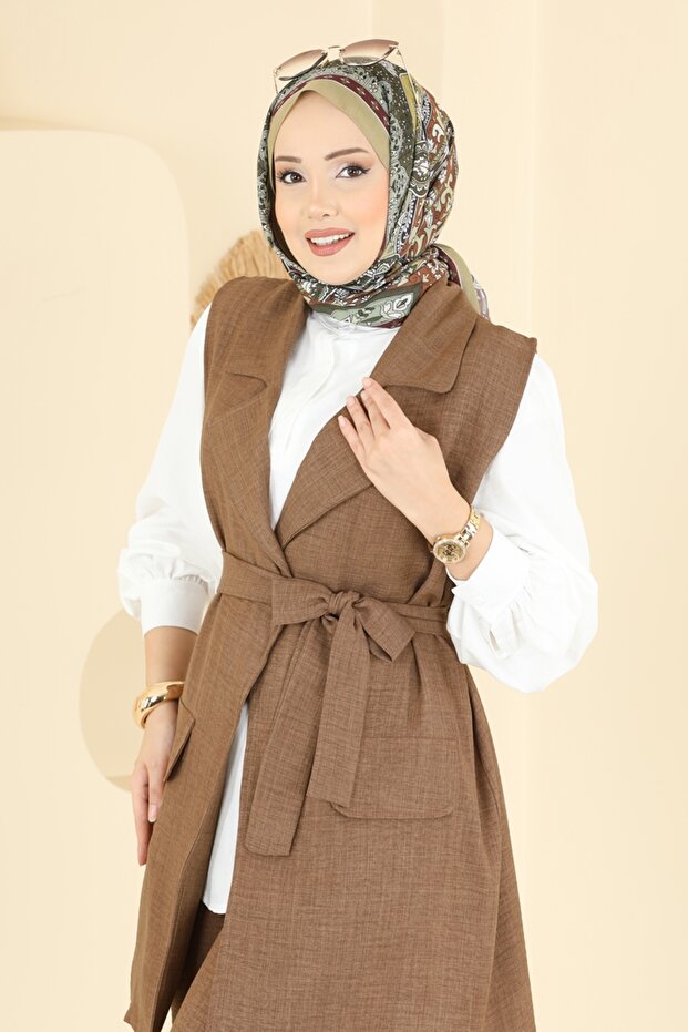 Yelekli Sofia Üçlü Takım 2456HBS856-MS Açık Kahve - 3