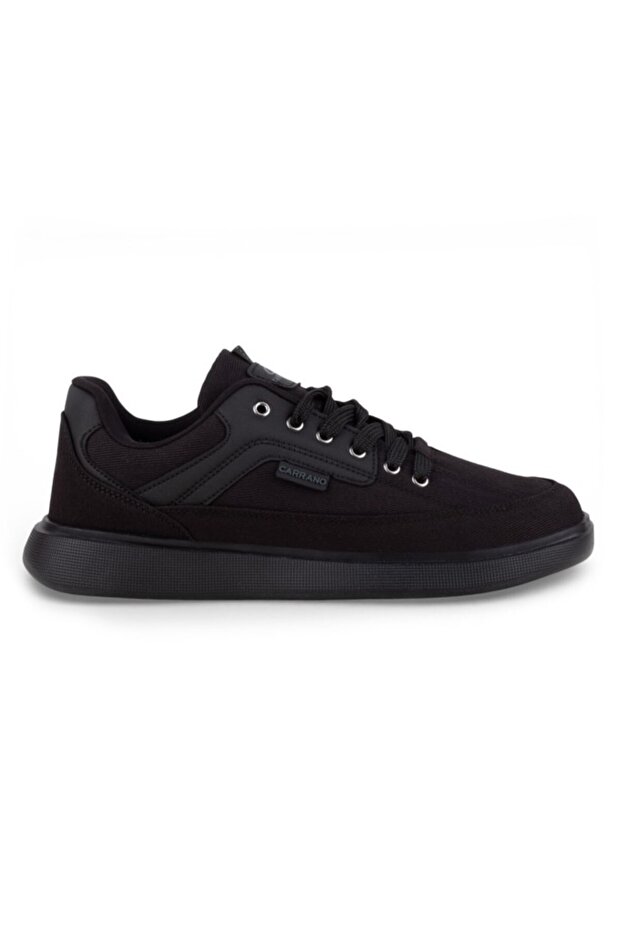 1157-26 Durable Textile Anatomical Men's Sneaker Plain Black