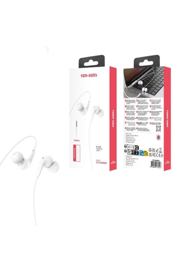 VD-EAR007 3.5mm Wired Sports Earphones with Secure Fit, Clear Sound & Built-in Mic