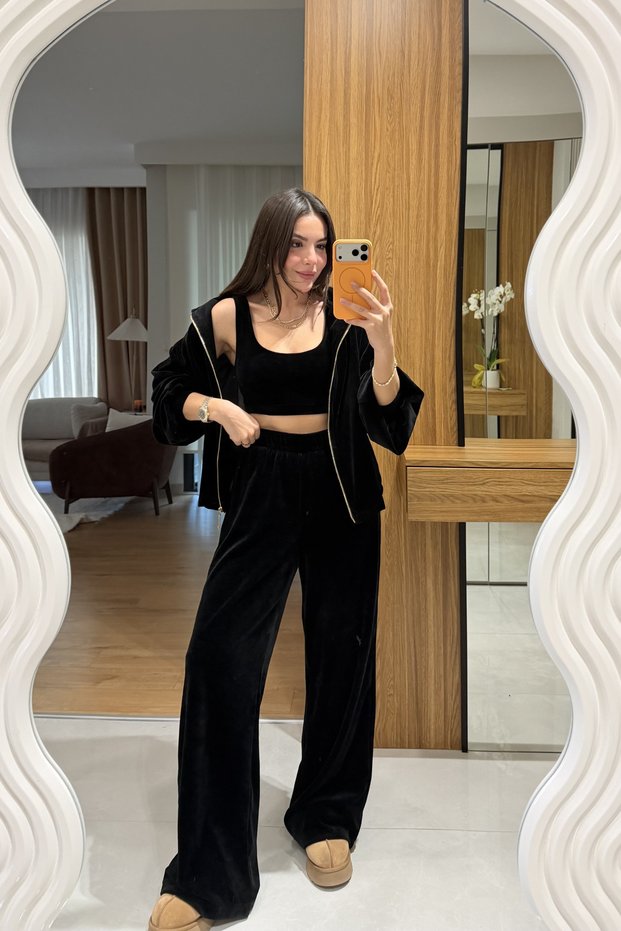 Jovie Black Velvet Three-Piece Set