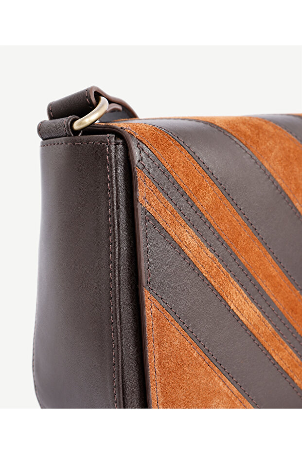 Patch Görünümlü Deri Çapraz Çanta - 4