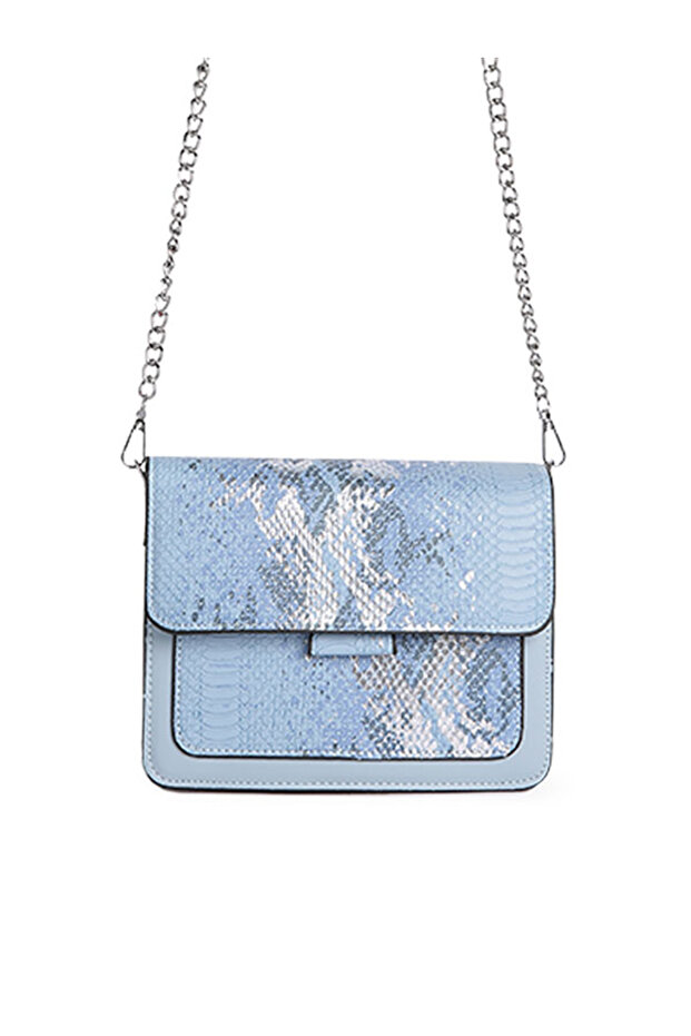 Women Reptile Print Blue Slingbag