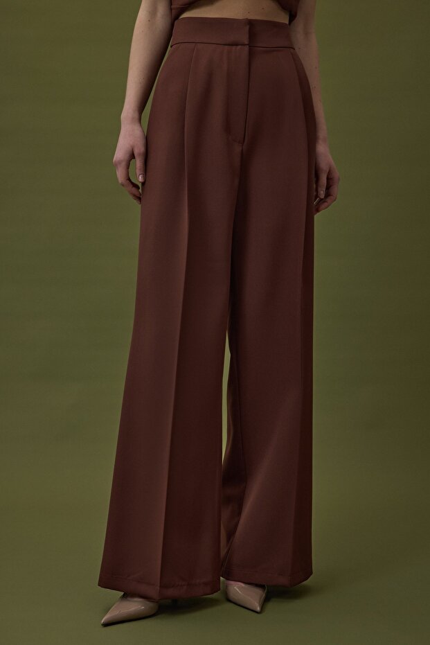 بنطلون صوفيا بالازو - بني - 5