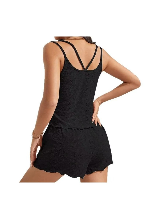 Ece's Strappy Summer Comfortable Sports Shorts Pajama Set W2002 - 4