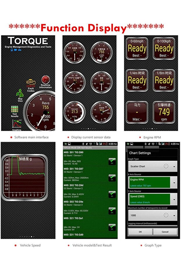 OBD II 327 ELM Bluetooth Modified Switch Canbus Diagnostic Code Reader Scanner - 7