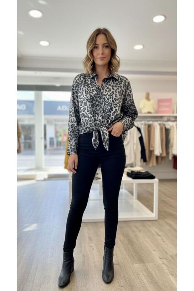 LEOPAR OVERSİZE GÖMLEK - 1