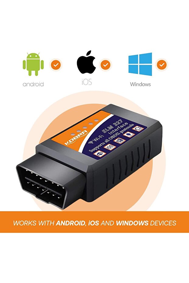 جهاز فحص أعطال السيارات OBD2 وقارئ أكواد السيارات بتقنية الواي فاي - يزيل ضوء فحص المحرك فورًا - يشخص 3000 رمز عطل في السيارة - 6