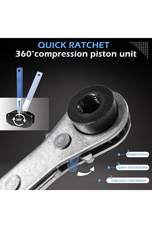 أداة ضغط مكابح الفرامل، ضاغط مكبس قابل للتعديل بزاوية 360 درجة، أداة ضغط مكبس مكابح الفرامل مع - 6