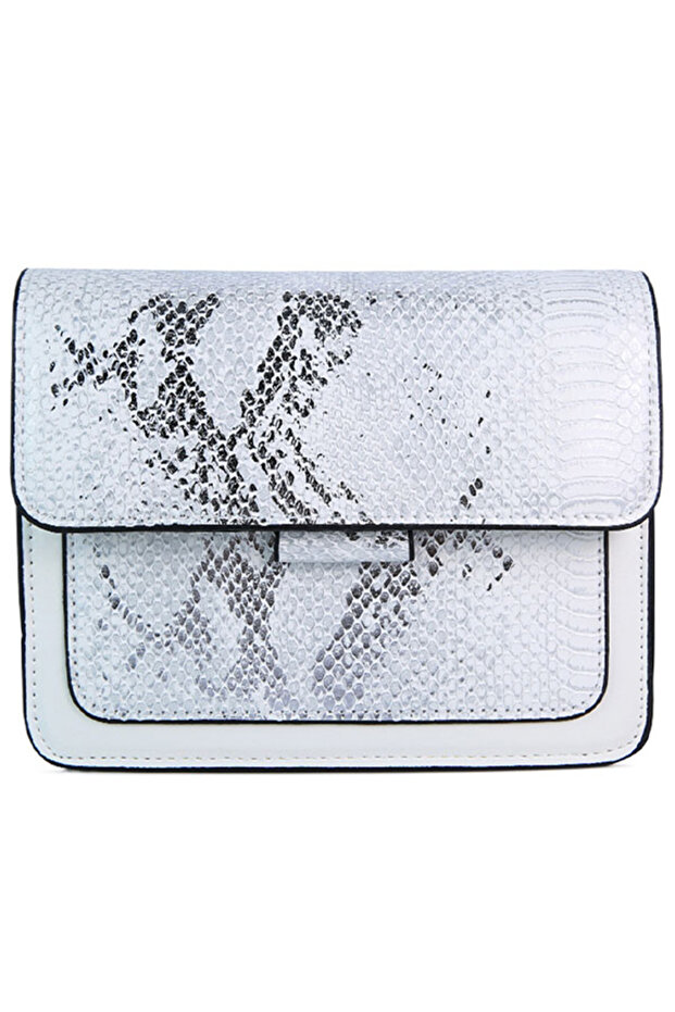 Women Reptile Print White Slingbag