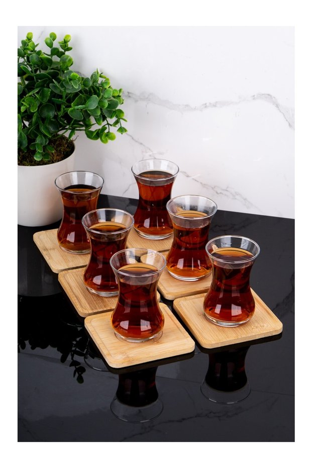 Bamboo Coasters Tea Cup Coasters Set of 6 Tea Plates
