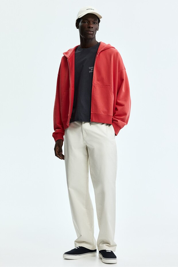 Kapüşonlu ve Fermuarlı Üst Oversized Fit - 3