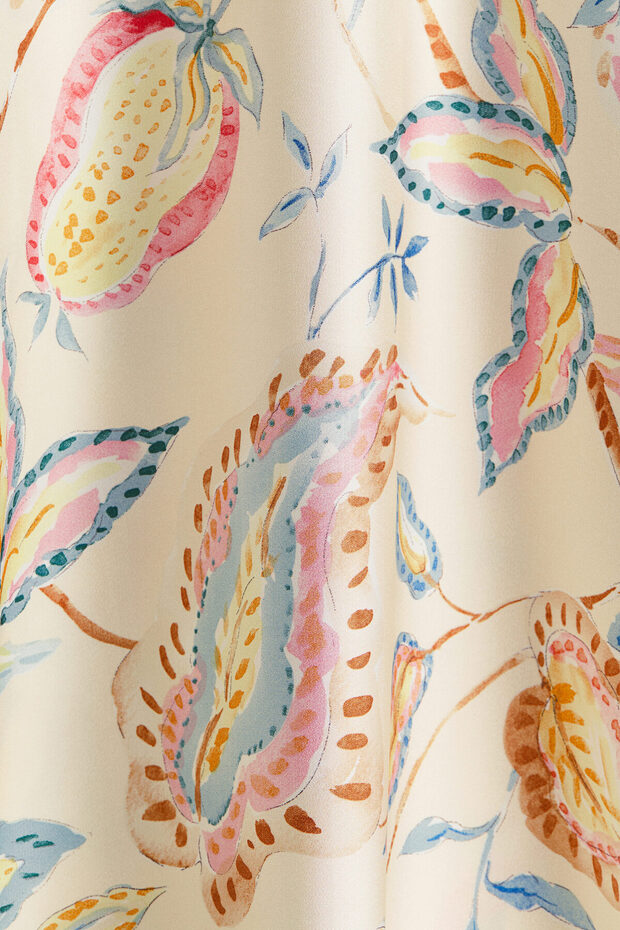 Saten Kaftan Elbise - 5