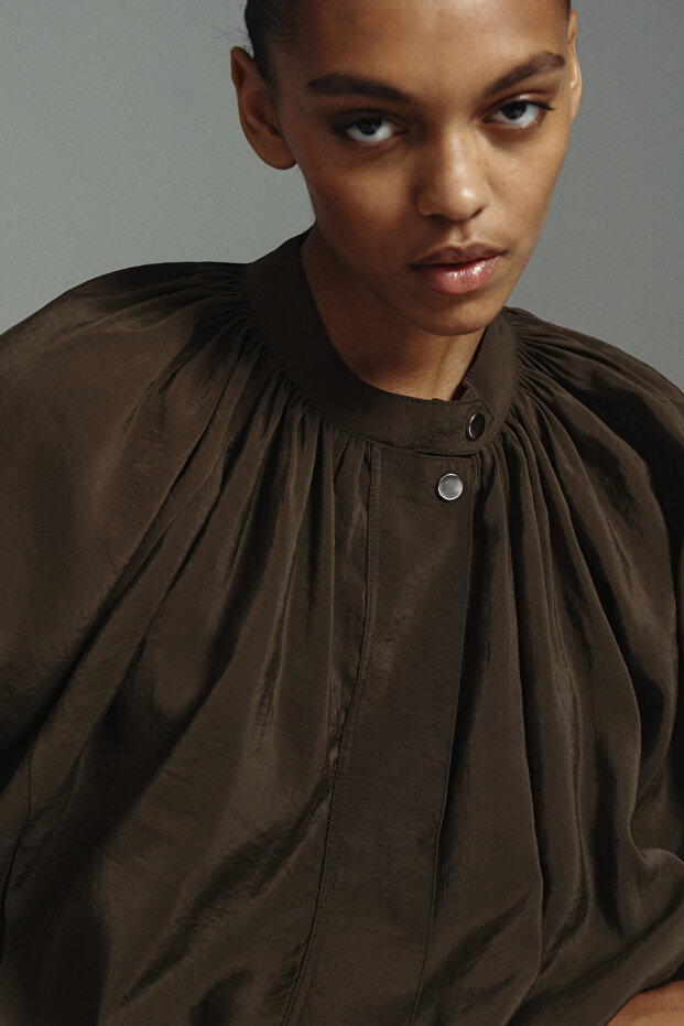 Balon Kollu Modal Ceket - 4