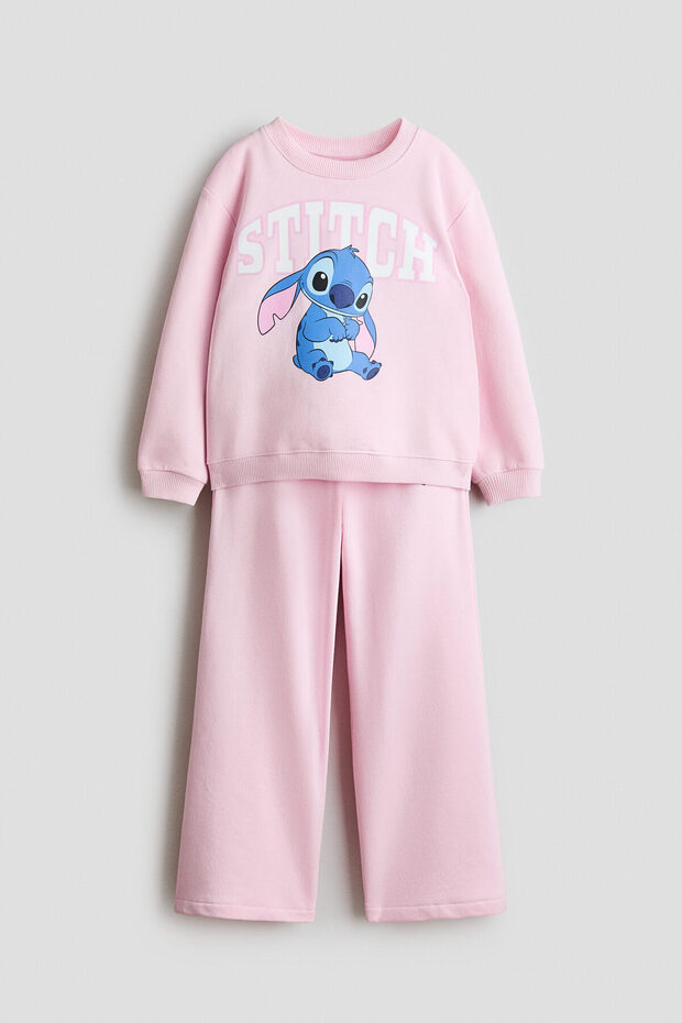 2 Parçalı Baskılı Sweatshirt Set - 1