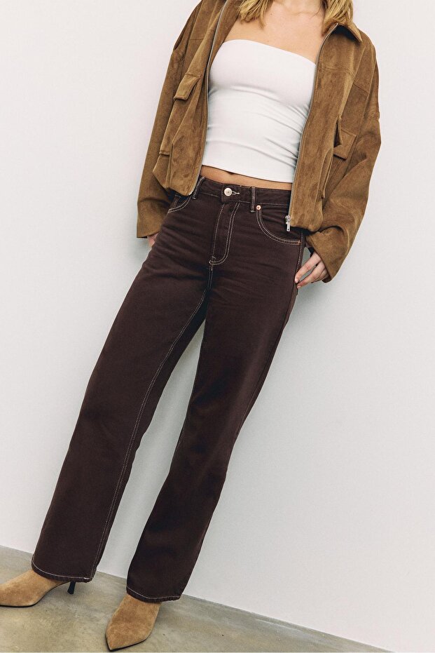 D92 straight geniş paça jean - 3