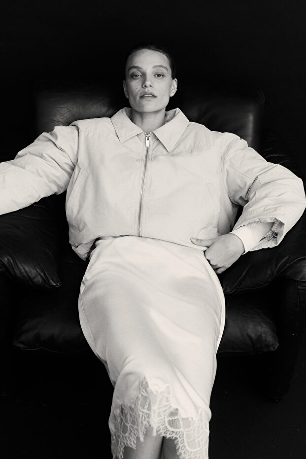 Dantel Şeritli Slip Etek - 3