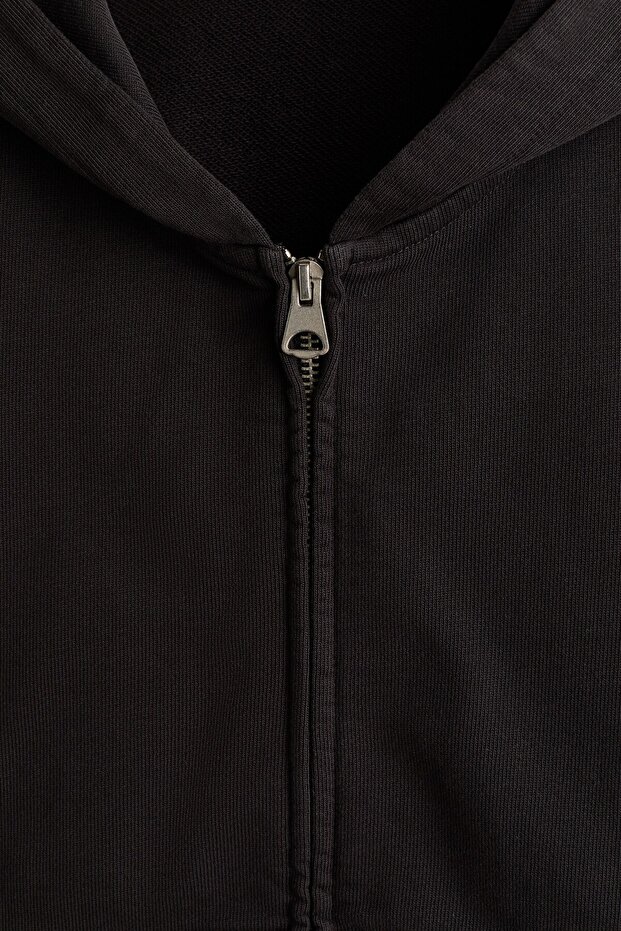 Kapüşonlu ve Fermuarlı Üst Oversized Fit - 6