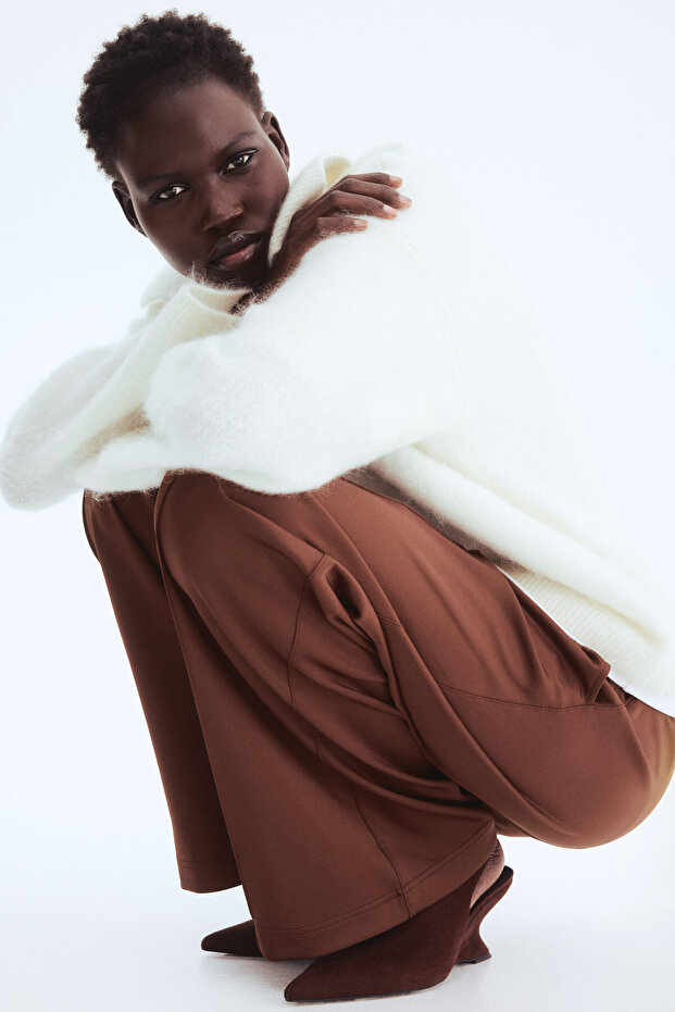 Önü Kat İzli Pull-on Pantolon - 1