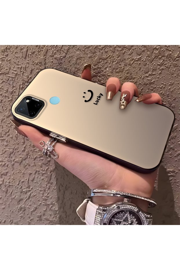 Realme C25Y/C21Y Compatible Simple Written Smiley Face Case, Ins Style Relaxing Stylish Finish