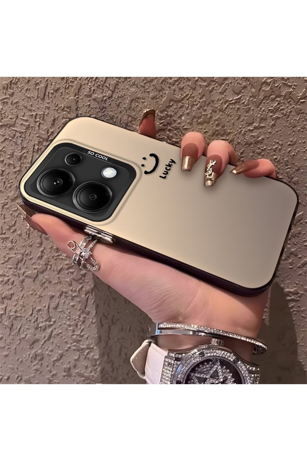 Poco M6 Pro 4g Compatible Simple Written Smiley Face Case, Ins Style Relaxing Stylish Finish