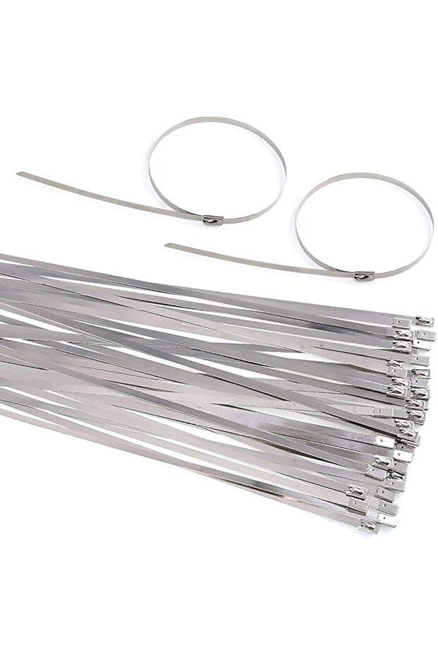 Stainless Steel Zip Ties Exhaust Wrap Coated Locking, Metal Cable Zip Ties for Computer Wire Harness