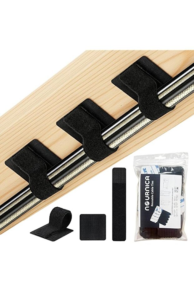 50 PCS Reusable Self Adhesive Cable Ties – Cable Management Solution for Extension Cord, Extension