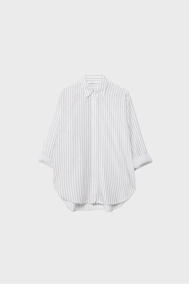 Keten görünümlü gömlek - 6