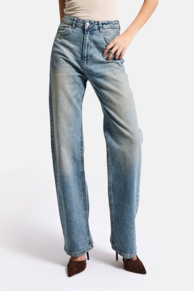 Women's T.Kot Color 4S6-32 Straight Fit High Waist Comfort Fabric Denim Jeans